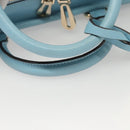LOEWE Anagram Amazona 28 Hand Bag Leather Light Blue Gold Auth fm4572-7