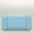 LOEWE Anagram Amazona 28 Hand Bag Leather Light Blue Gold Auth fm4572-5