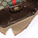 GUCCI GG Supreme Web Sherry Line Schoudertas PVC Leer Beige Goud Auth fm4588-11