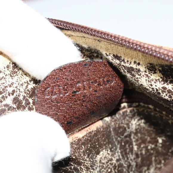 GUCCI GG Supreme Web Sherry Line Shoulder Bag PVC Leather Beige Gold Auth fm4588