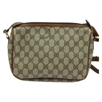 GUCCI GG Supreme Web Sherry Line Shoulder Bag PVC Leather Beige Gold Auth fm4588 - 0