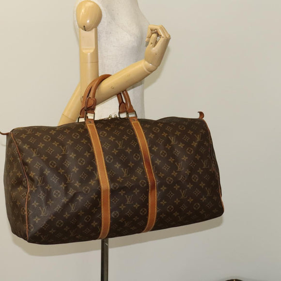 LOUIS VUITTON Monogram Keepall 55 Boston Bag M41424 LV Auth fm4599