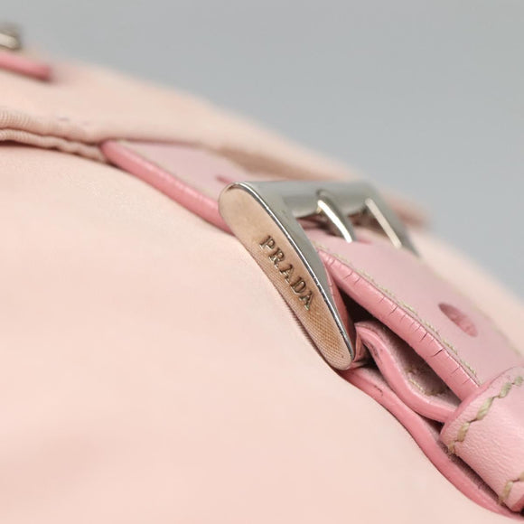 PRADA Shoulder Bag Nylon Pink Silver Auth fm4604
