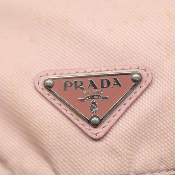 PRADA Shoulder Bag Nylon Pink Silver Auth fm4604