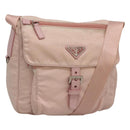 PRADA Shoulder Bag Nylon Pink Silver Auth fm4604-1