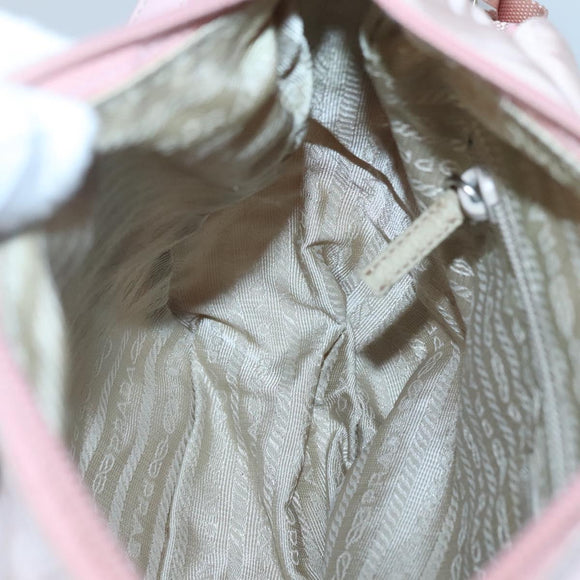 PRADA Shoulder Bag Nylon Pink Silver Auth fm4604