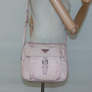 PRADA Shoulder Bag Nylon Pink Silver Auth fm4604-26
