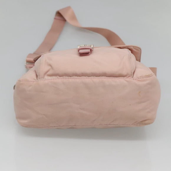 PRADA Shoulder Bag Nylon Pink Silver Auth fm4604