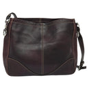 GUCCI Shoulder Bag Leather Wine Red Silver 247400 Auth fm4612-2