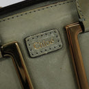 Chloe Etel Hand Bag Leather 2way Gray Gold 01 11 50 Auth fm4614-10