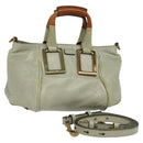 Chloe Etel Hand Bag Leather 2way Gray Gold 01 11 50 Auth fm4614-1