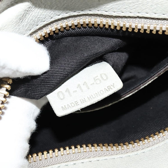 Chloe Etel Hand Bag Leather 2way Gray Gold 01 11 50 Auth fm4614