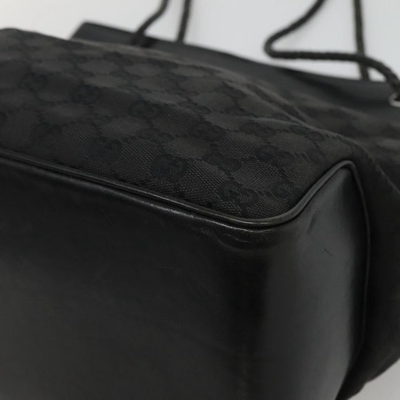 GUCCI GG Canvas Shoulder Bag Black 109141 Auth fm4617