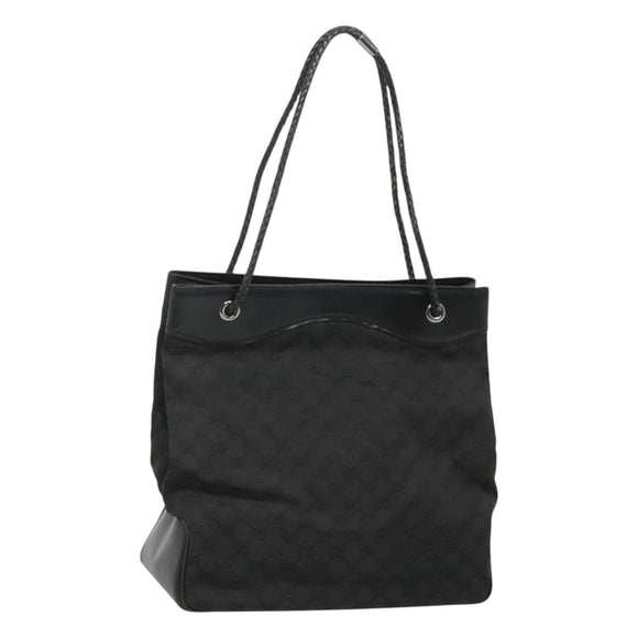 GUCCI GG Canvas Shoulder Bag Black 109141 Auth fm4617
