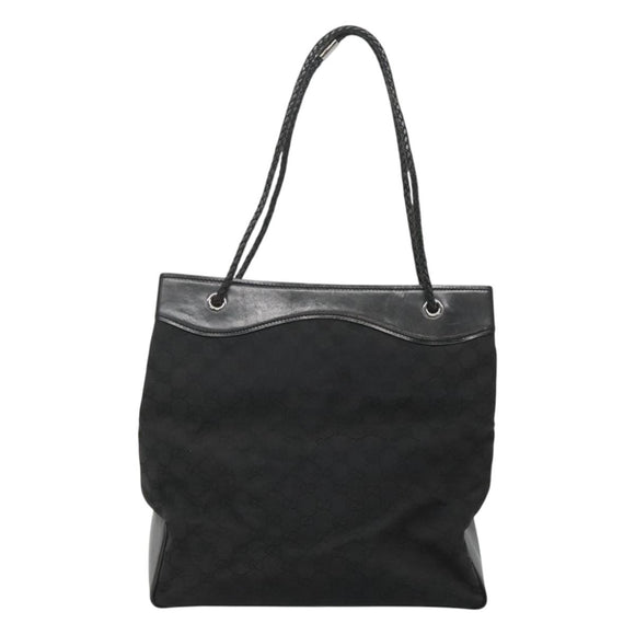 GUCCI GG Canvas Shoulder Bag Black 109141 Auth fm4617