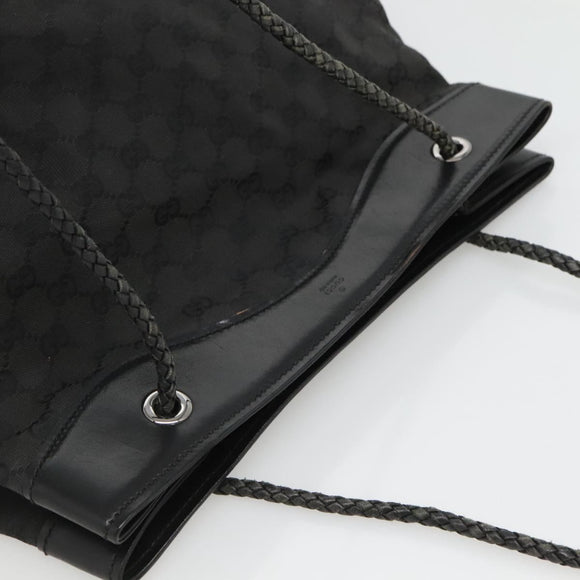 GUCCI GG Canvas Shoulder Bag Black 109141 Auth fm4617