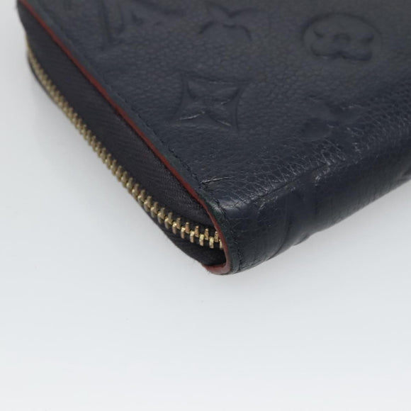 LOUIS VUITTON Empreinte Zippy Wallet Navy Marine Rouge M62121 LV Auth fm4618