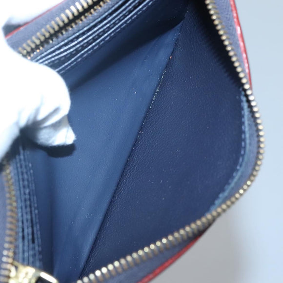 LOUIS VUITTON Empreinte Zippy Wallet Navy Marine Rouge M62121 LV Auth fm4618