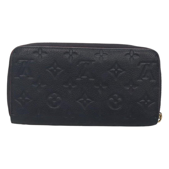 LOUIS VUITTON Empreinte Zippy Wallet Navy Marine Rouge M62121 LV Auth fm4618