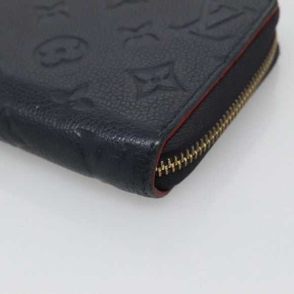 LOUIS VUITTON Empreinte Zippy Wallet Navy Marine Rouge M62121 LV Auth fm4618