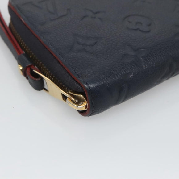 LOUIS VUITTON Empreinte Zippy Wallet Navy Marine Rouge M62121 LV Auth fm4618