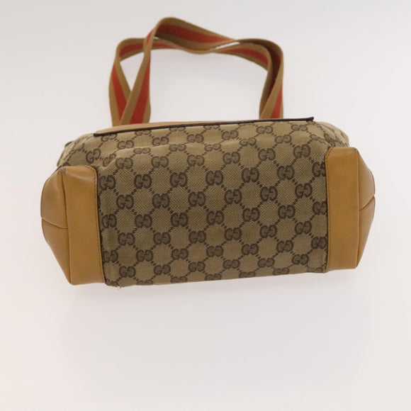 GUCCI GG Canvas Sherry Line Hand Bag 3Set Beige Black Red Auth fm4630