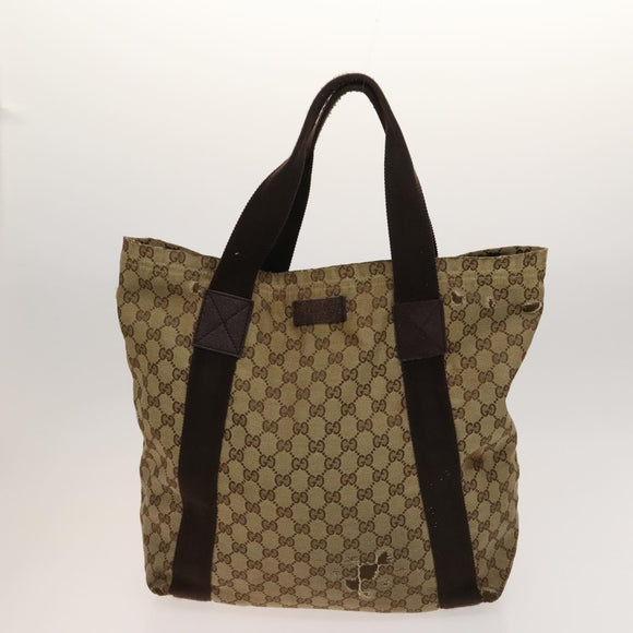 GUCCI GG Canvas Sherry Line Hand Bag 3Set Beige Black Red Auth fm4630