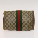 GUCCI GG Canvas Pouch Web Sherry Line Hand Bag 3Set Beige Red Auth fm4632-10