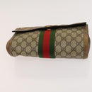 GUCCI GG Canvas Pouch Web Sherry Line Hand Bag 3Set Beige Red Auth fm4632-13