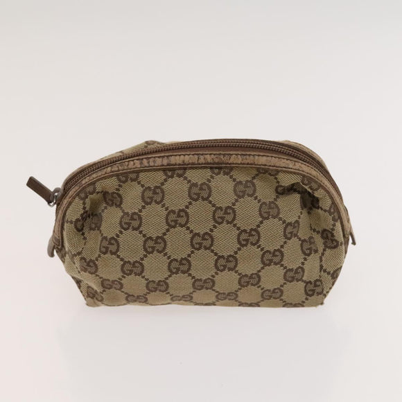 GUCCI GG Canvas Pouch Web Sherry Line Hand Bag 3Set Beige Red Auth fm4632