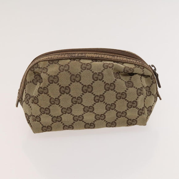 GUCCI GG Canvas Pouch Web Sherry Line Hand Bag 3Set Beige Red Auth fm4632