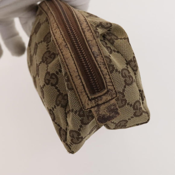 GUCCI GG Canvas Pouch Web Sherry Line Hand Bag 3Set Beige Red Auth fm4632