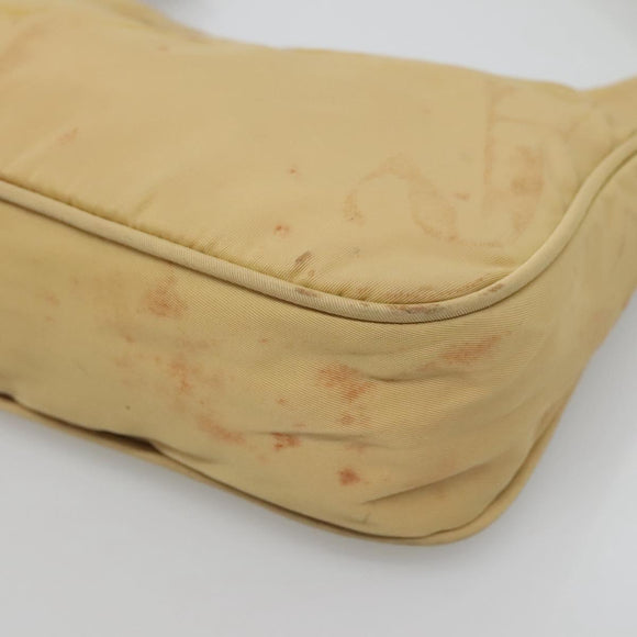 PRADA Accessory Pouch Nylon Beige Auth fm4643