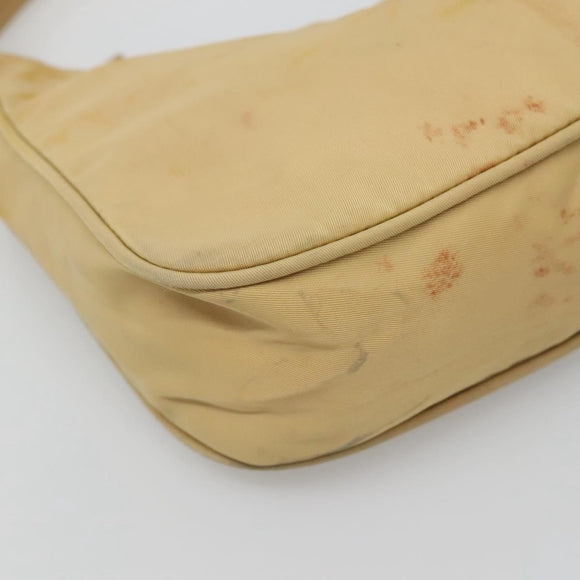 PRADA Accessory Pouch Nylon Beige Auth fm4643