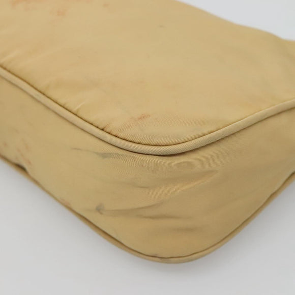 PRADA Accessory Pouch Nylon Beige Auth fm4643