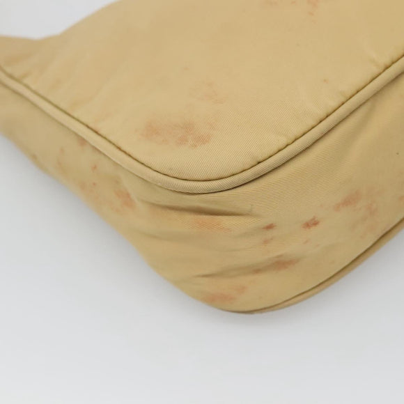 PRADA Accessory Pouch Nylon Beige Auth fm4643
