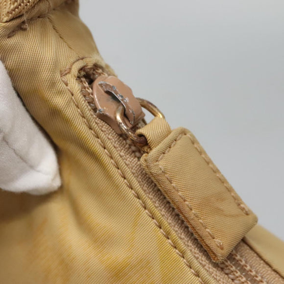 PRADA Accessory Pouch Nylon Beige Auth fm4643