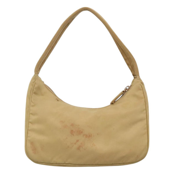 PRADA Accessory Pouch Nylon Beige Auth fm4643