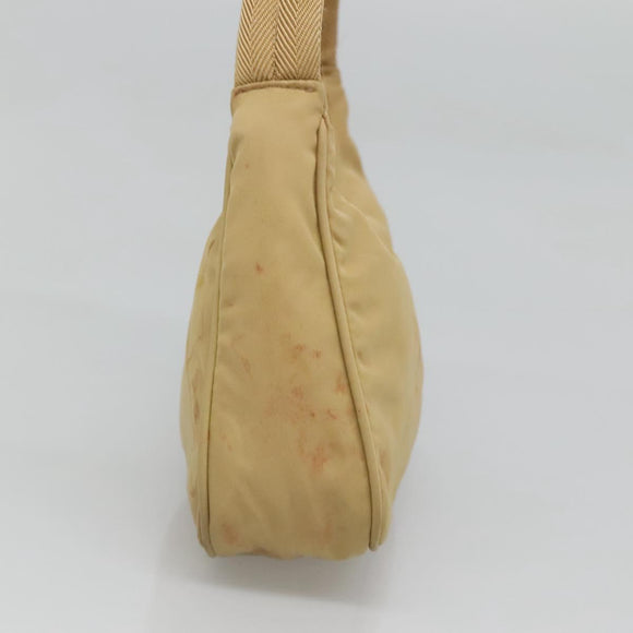 PRADA Accessory Pouch Nylon Beige Auth fm4643