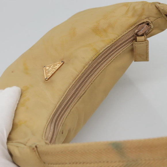 PRADA Accessory Pouch Nylon Beige Auth fm4643
