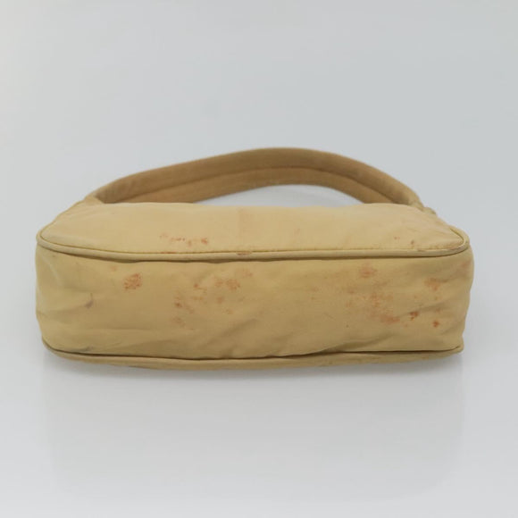PRADA Accessory Pouch Nylon Beige Auth fm4643