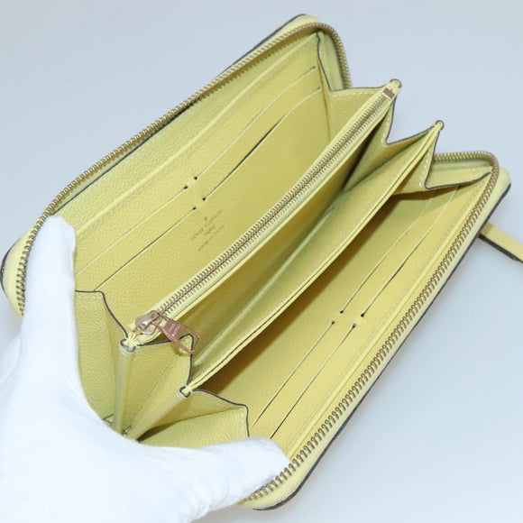 LOUIS VUITTON Monogram Empreinte Zippy Wallet Citrin M60572 LV Auth fm4645