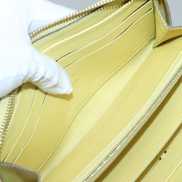 LOUIS VUITTON Monogram Empreinte Zippy Wallet Citrin M60572 LV Auth fm4645