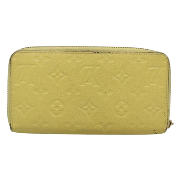 LOUIS VUITTON Monogram Empreinte Zippy Wallet Citrin M60572 LV Auth fm4645