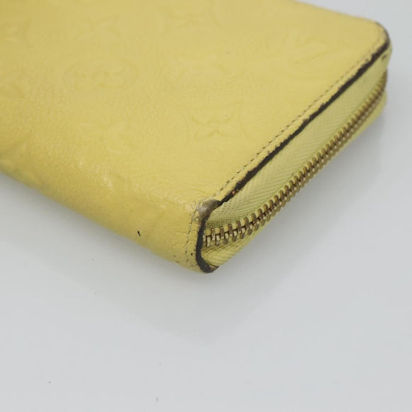 LOUIS VUITTON Monogram Empreinte Zippy Wallet Citrin M60572 LV Auth fm4645