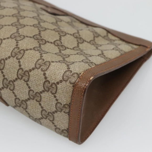 GUCCI GG Supreme Web Sherry Line Clutch Bag PVC Beige Red 89 01 033 Auth fm4647