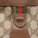 GUCCI GG Supreme Web Sherry Line Clutch Bag PVC Beige Red 89 01 033 Auth fm4647-8