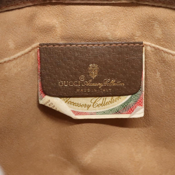 GUCCI GG Supreme Web Sherry Line Clutch Bag PVC Beige Red 89 01 033 Auth fm4647