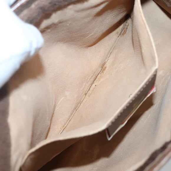 GUCCI GG Supreme Web Sherry Line Clutch Bag PVC Beige Red 89 01 033 Auth fm4647