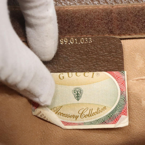 GUCCI GG Supreme Web Sherry Line Clutch Bag PVC Beige Red 89 01 033 Auth fm4647